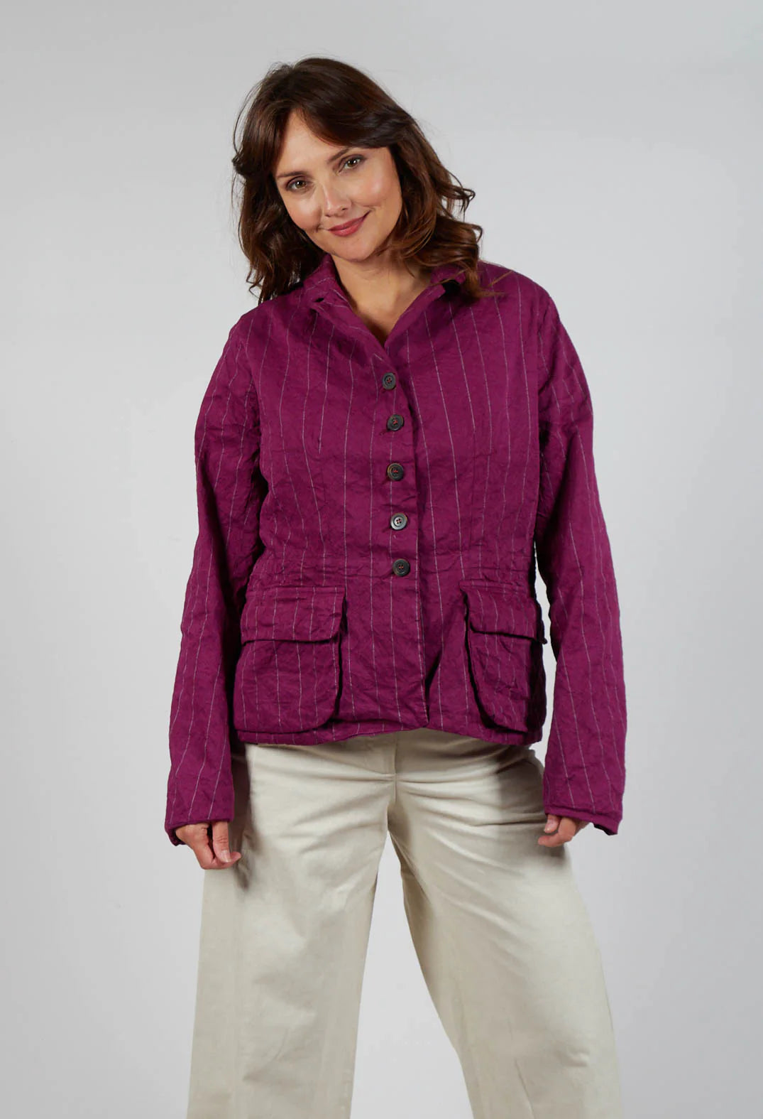 Hannoh Wessel - Vittorina jacket. Mulberry stripe. – Rare Threads