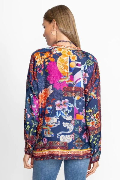 Johnny Was - Audrey oversized blouse. Dreamer blue.