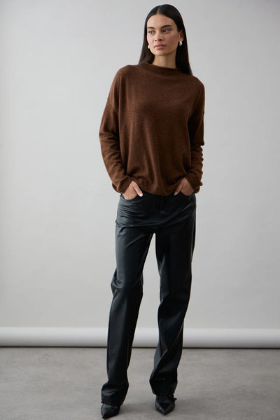 Mia Fratino - Sloane Mockneck Sweater. Umber.