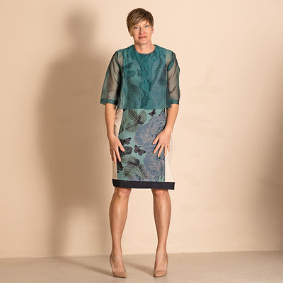Megan Salmon - Silk Organza Birdie Jacket. Bottle.