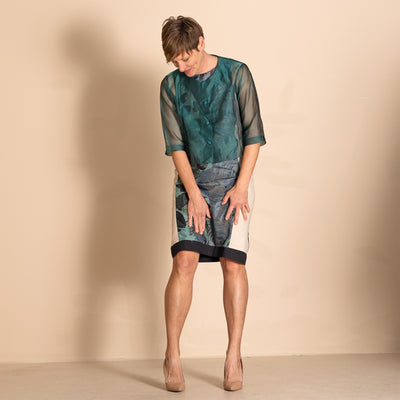 Megan Salmon - Silk Organza Birdie Jacket. Bottle.