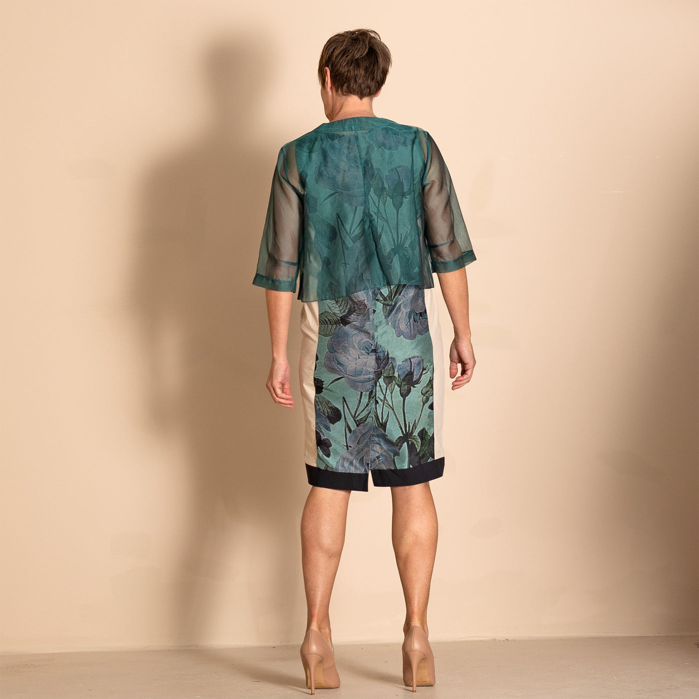 Megan Salmon - Silk Organza Birdie Jacket. Bottle.