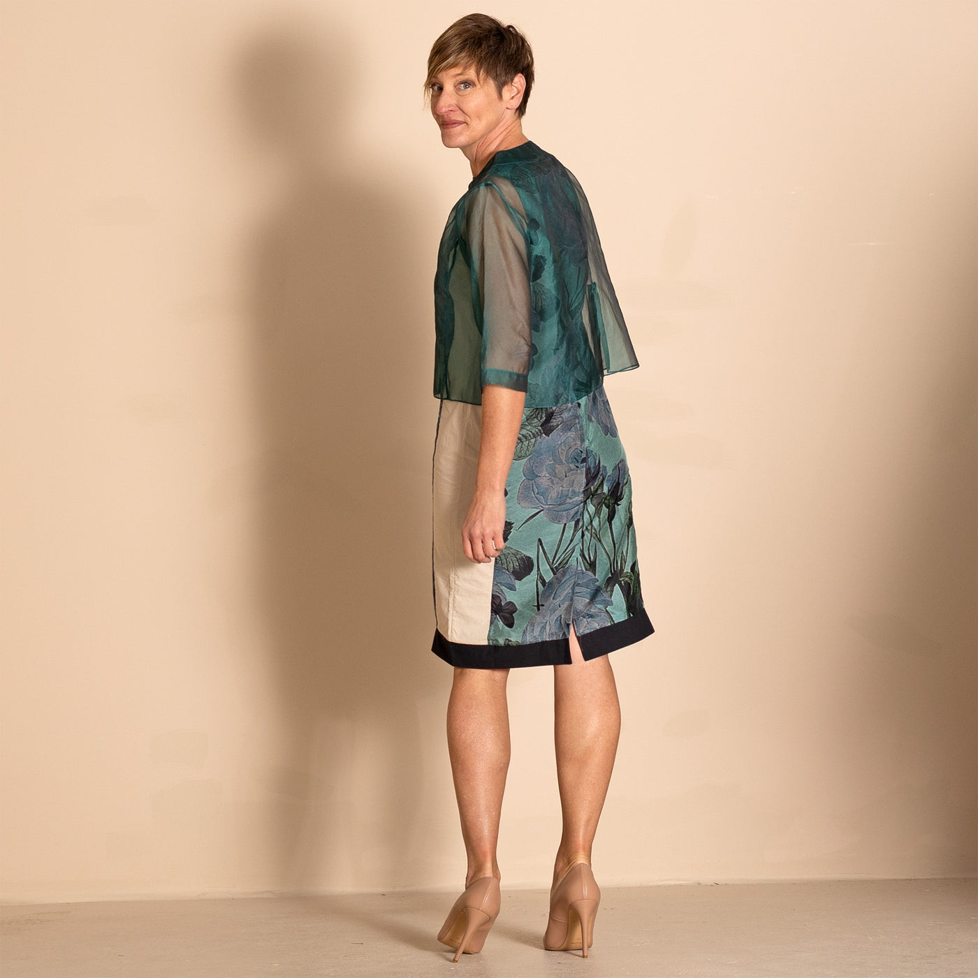 Megan Salmon - Silk Organza Birdie Jacket. Bottle.