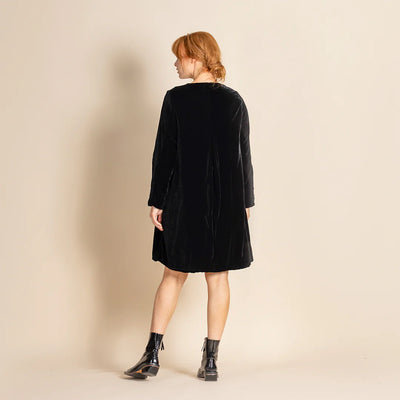Megan Salmon - Velvet Birdie Coat. Dark green.