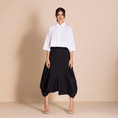 Megan Salmon - Short Box Shirt. White.