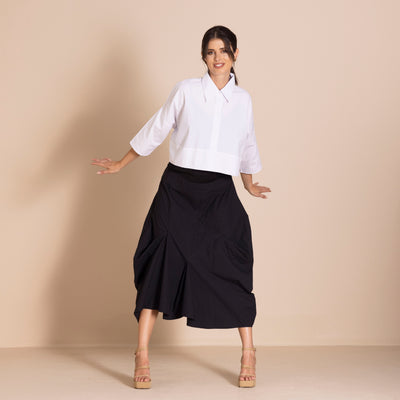Megan Salmon - Short Box Shirt. White.