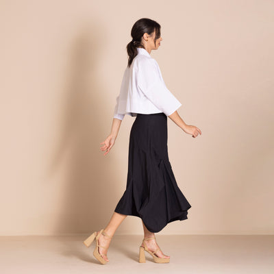 Megan Salmon - Short Box Shirt. White.