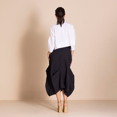 Megan Salmon - Short Box Shirt. White.