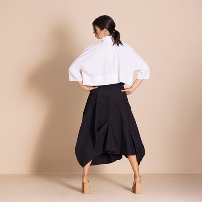 Megan Salmon - Short Box Shirt. White.