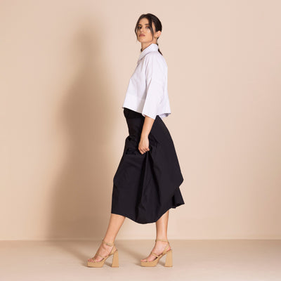 Megan Salmon - Short Box Shirt. White.