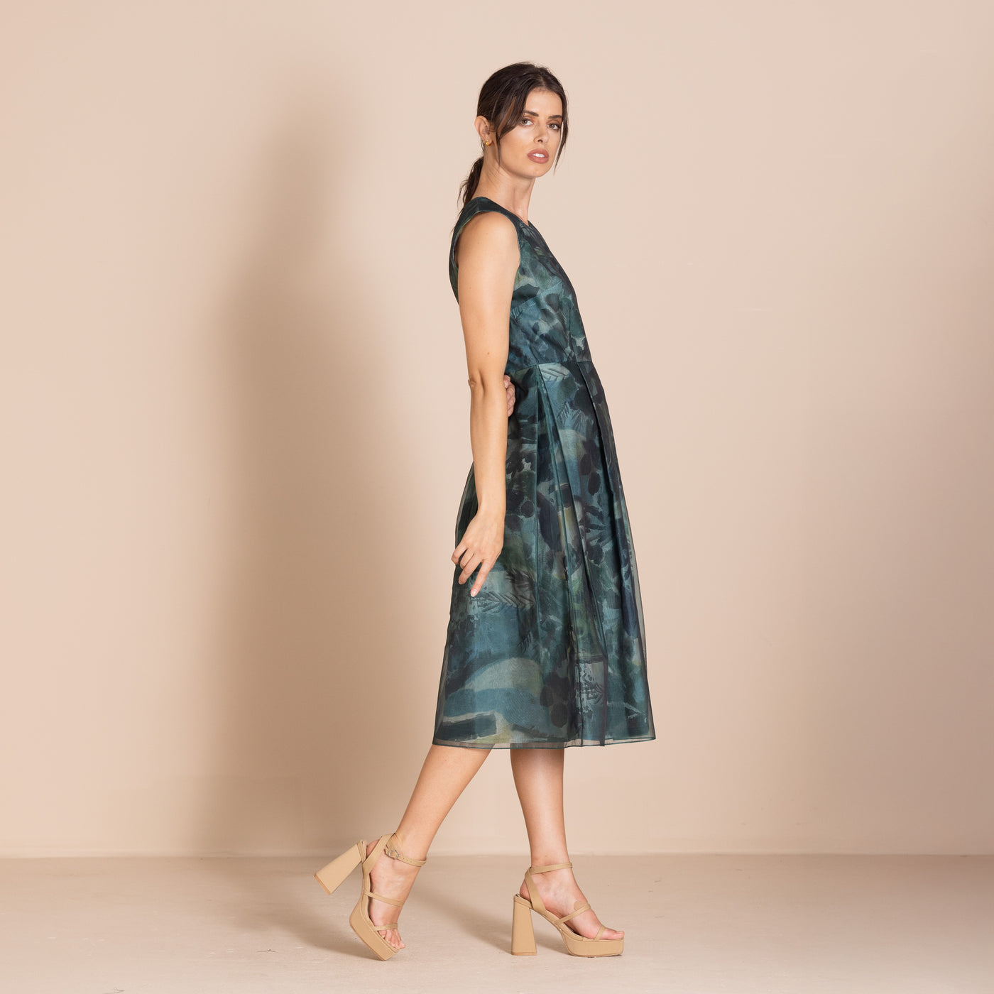 Megan Salmon - Park Life Ellen Dress. Park Life/Teal.