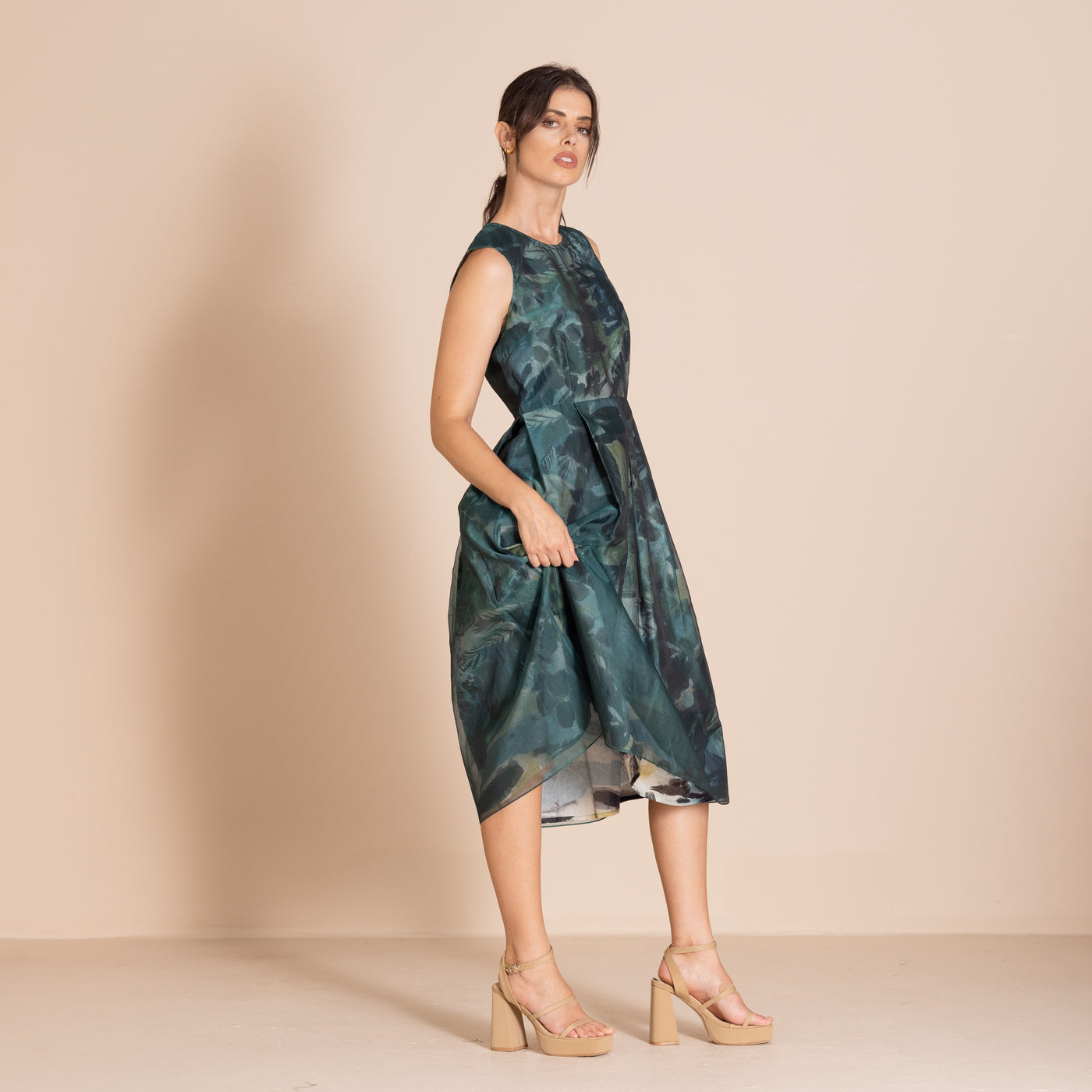 Megan Salmon - Park Life Ellen Dress. Park Life/Teal.