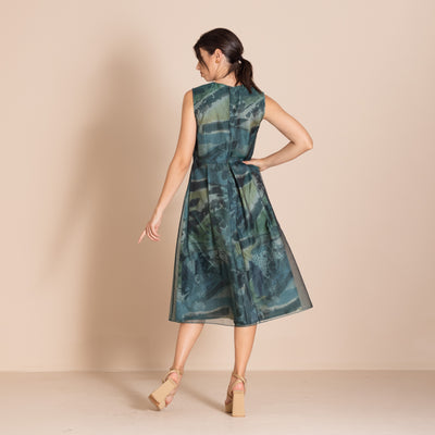 Megan Salmon - Park Life Ellen Dress. Park Life/Teal.