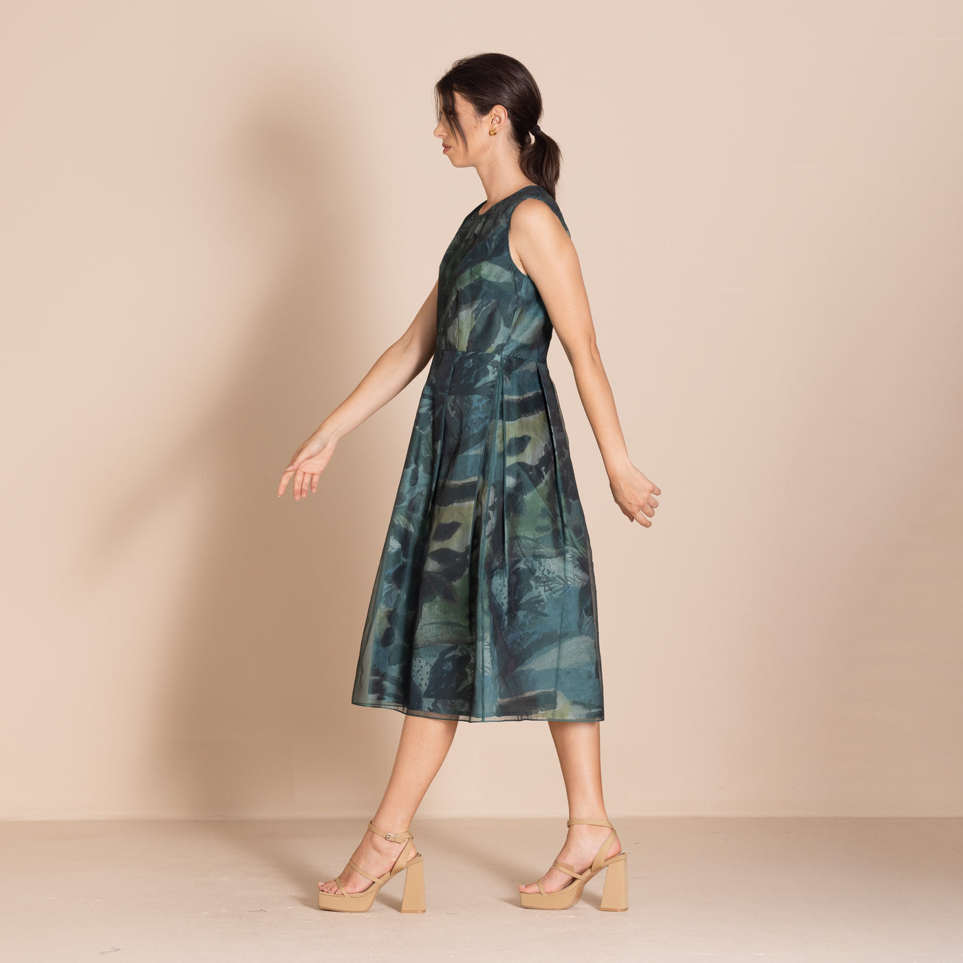 Megan Salmon - Park Life Ellen Dress. Park Life/Teal.
