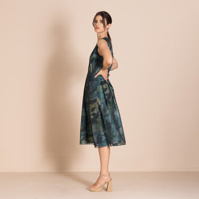 Megan Salmon - Park Life Ellen Dress. Park Life/Teal.