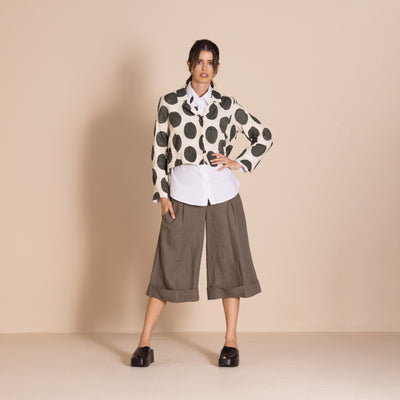 Megan Salmon - Cinema Tailored Birdie Jacket. Cream/Khaki.