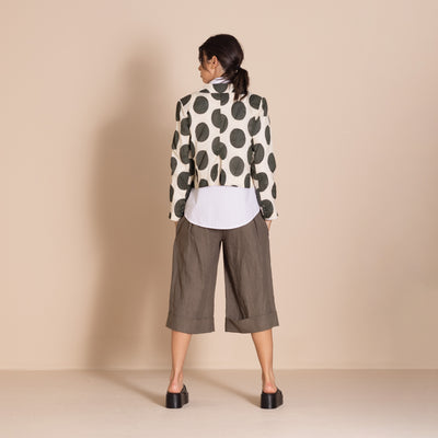 Megan Salmon - Cinema Tailored Birdie Jacket. Cream/Khaki.