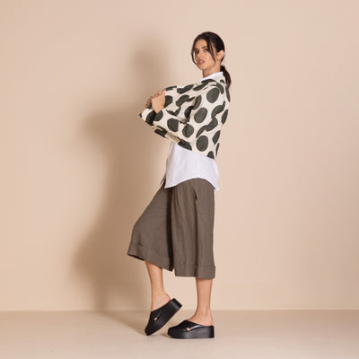 Megan Salmon - Cinema Tailored Birdie Jacket. Cream/Khaki.