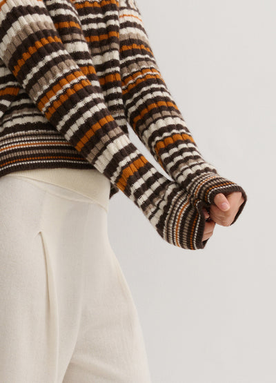 Cashmerism - GOLDEN DUNE CASHMERE CABLE KNIT CROP CREW.