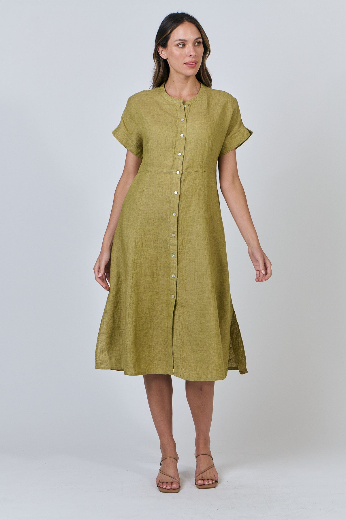 Naturals GA612 A line dress. Bamboo.
