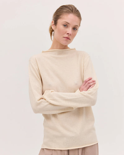 Cloth &  Co - Funnel Neck Top. Vanilla