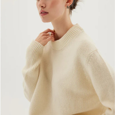 Cloth & Co classic crew jumper. Winter white.
