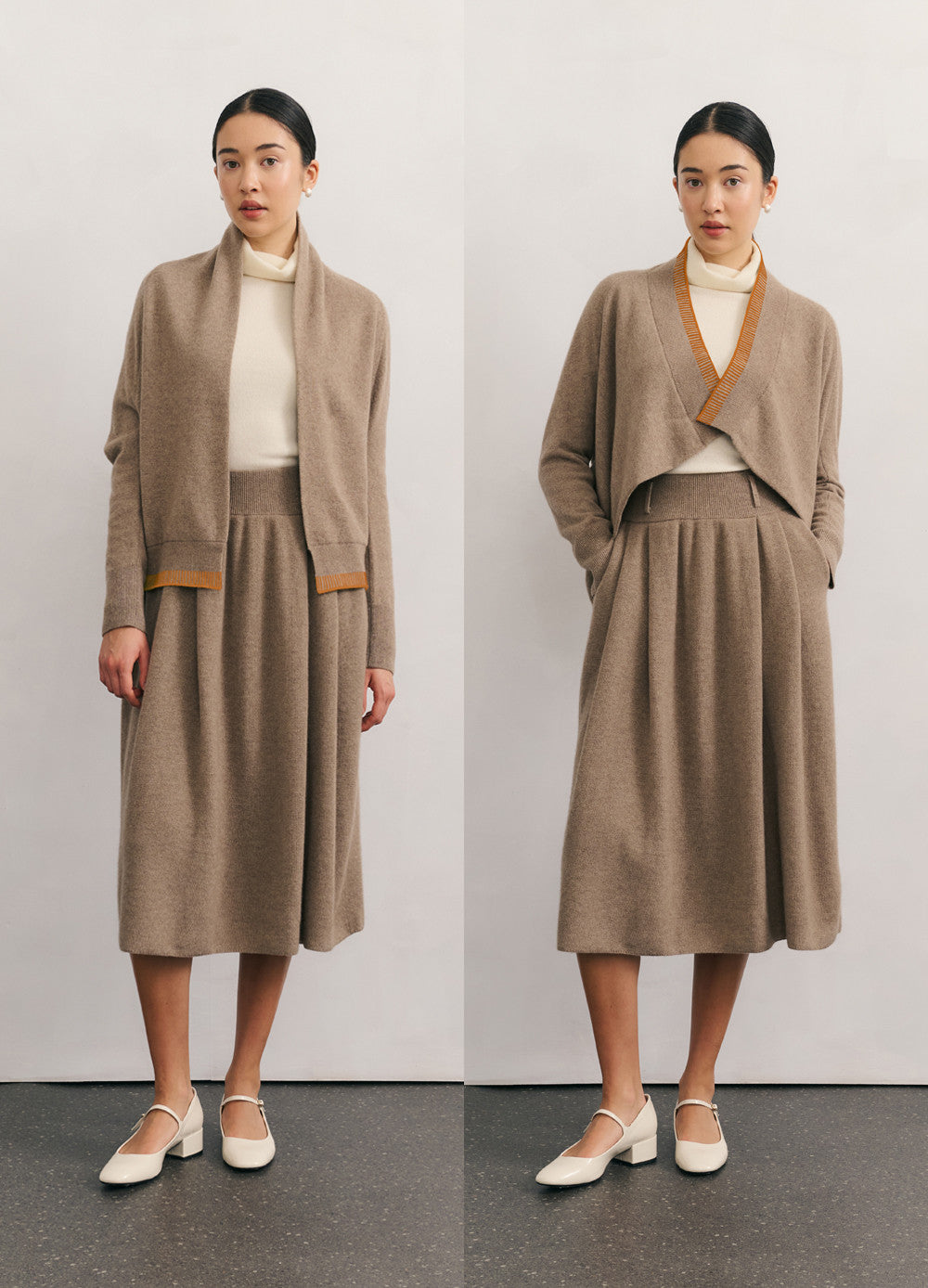 Cashmerism - Upside down cardi. Shitake.
