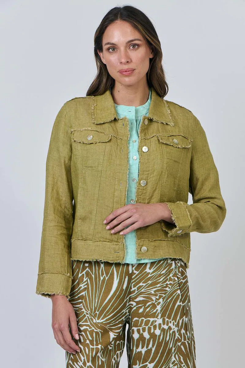 Naturals by O&J - GA30 Linen Jacket. Bamboo.
