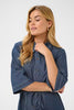 CREAM - Agate Denim Dress. Rossland Pinstriped Denim.