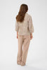 CREAM - Korey Blouse. Brown White Stripe.