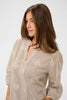 CREAM - Korey Blouse. Brown White Stripe.