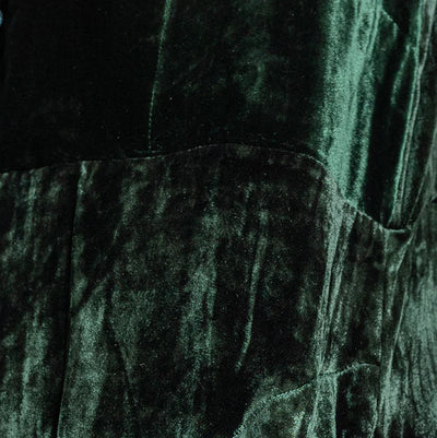 Megan Salmon - Velvet Birdie Coat. Dark green.