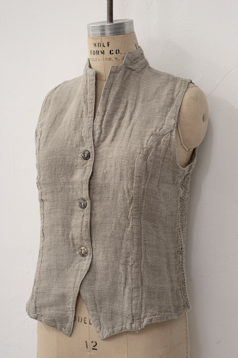 La Bottega Di Brunella - Gilet Amuleto Tela Country. Grano.