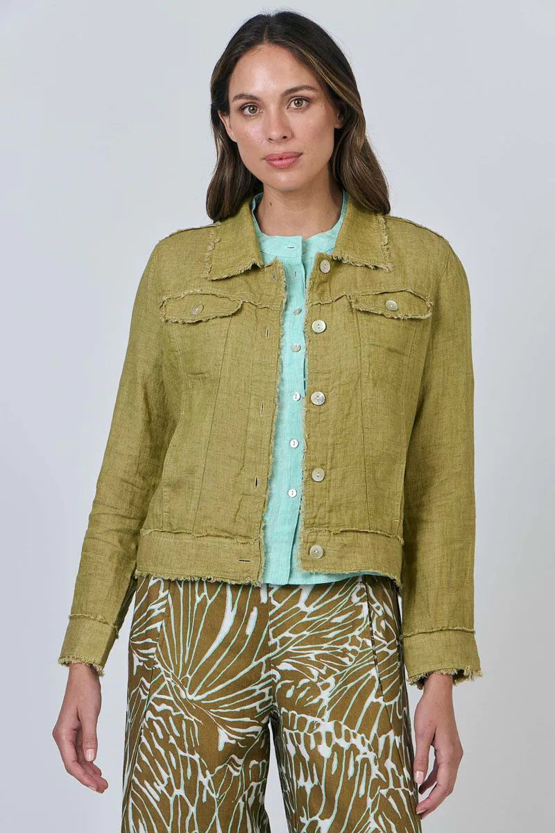 Naturals by O&J - GA30 Linen Jacket. Bamboo.