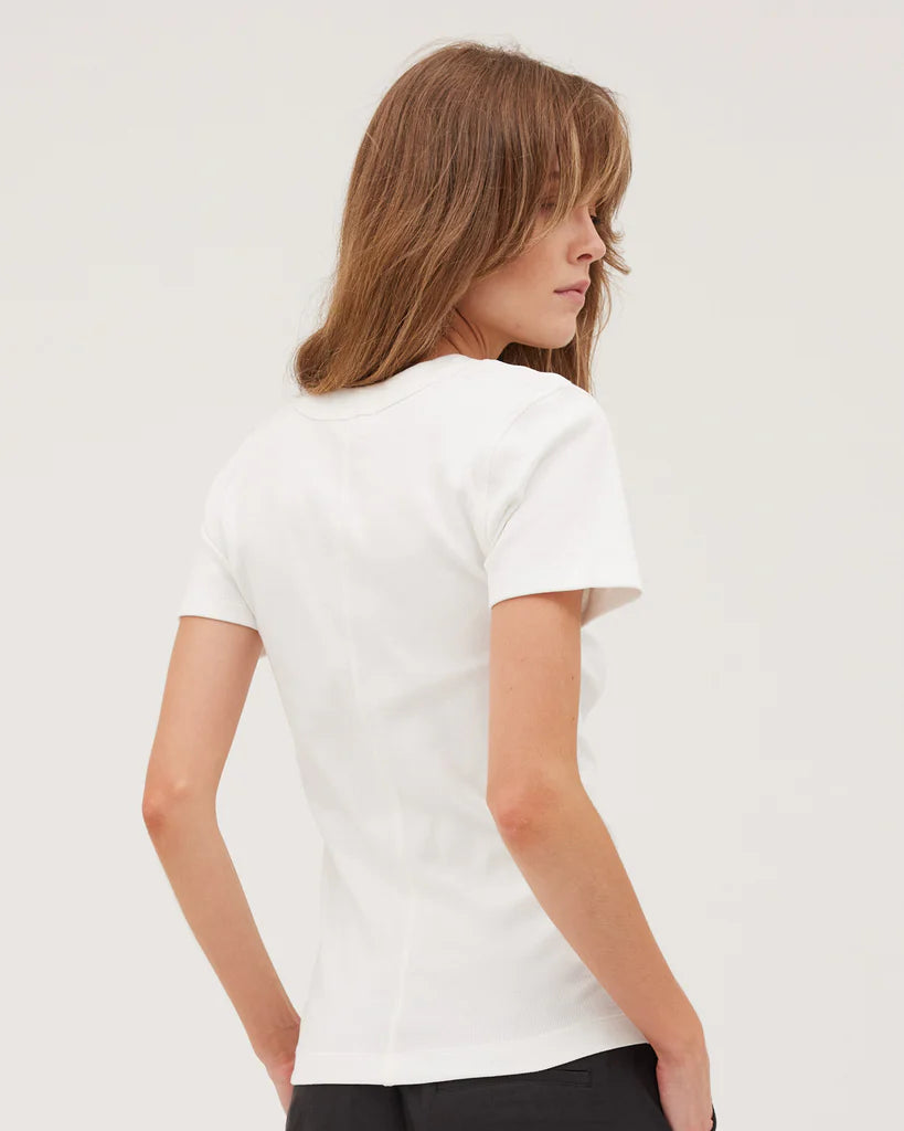 Cloth & Co - Ribbed tee. White