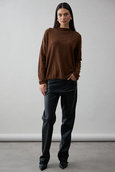 Mia Fratino - Sloane Mockneck Sweater. Umber.
