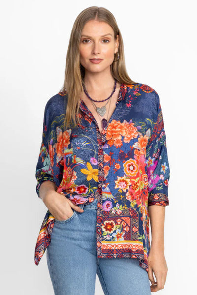 Johnny Was - Audrey oversized blouse. Dreamer blue.