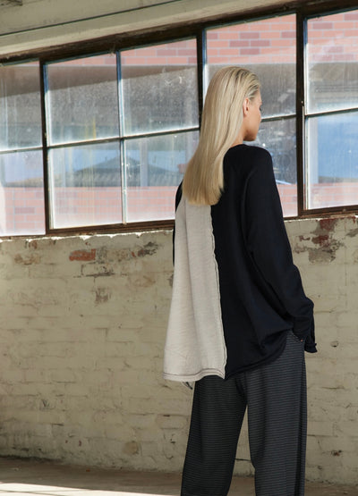 Vale and Ward - Mackenzie Knit. Black/Ivory.