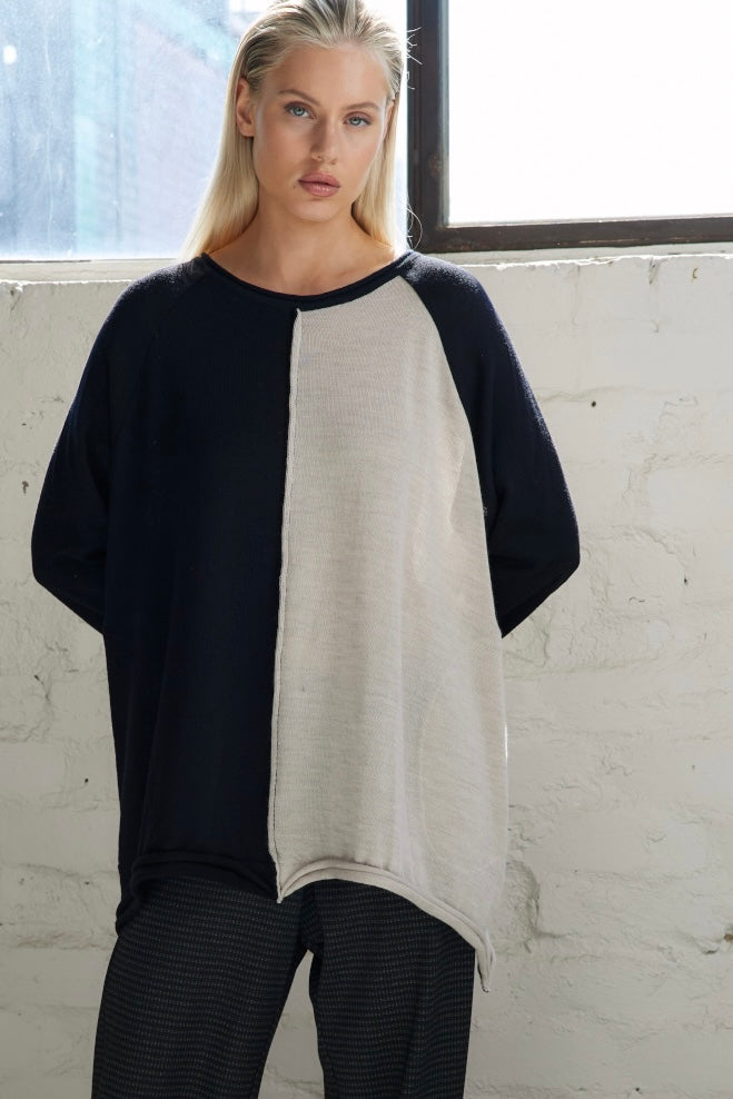Vale and Ward - Mackenzie Knit. Black/Ivory.