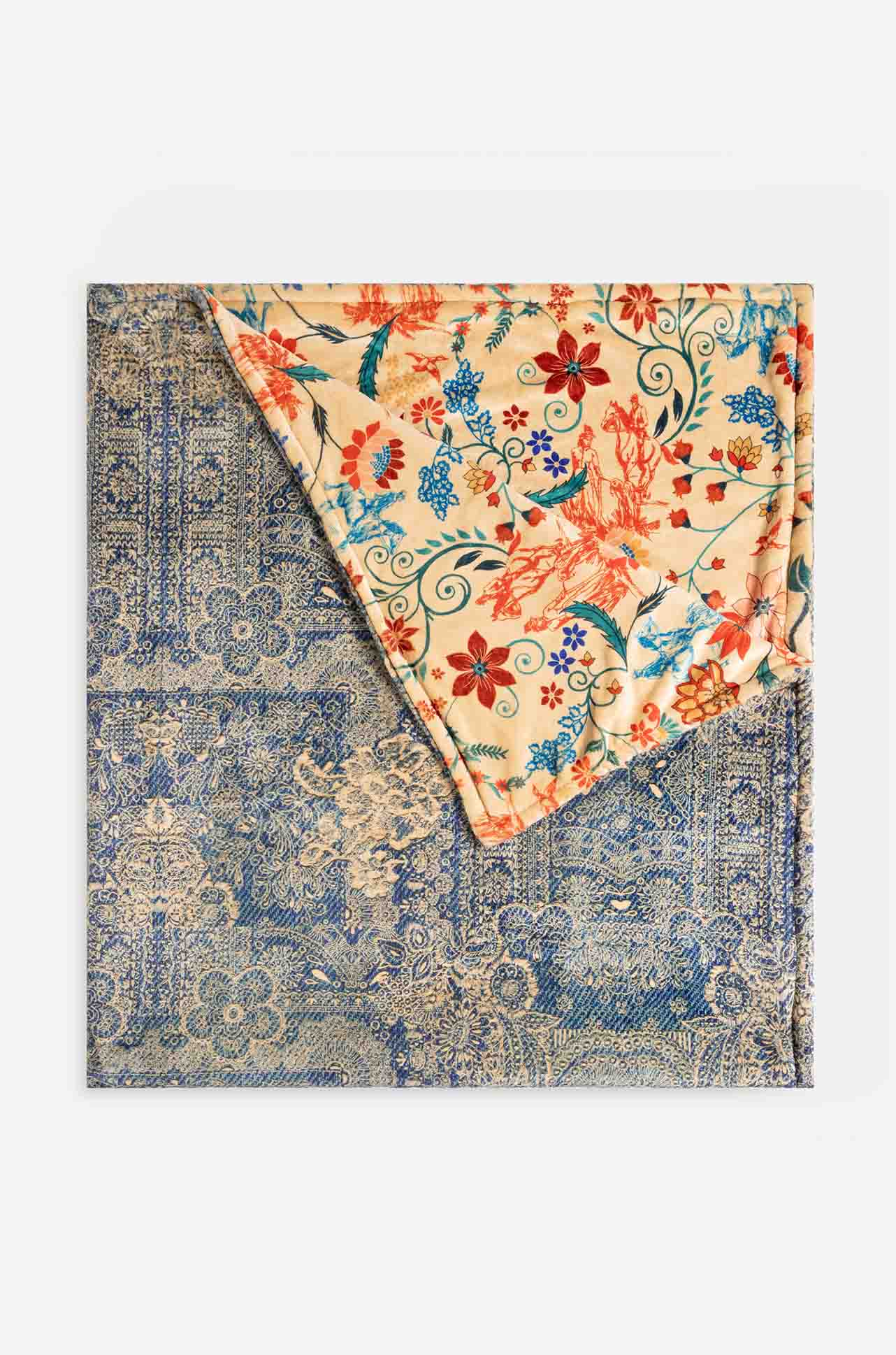 Johnny Was - Laurel canyon cozy blanket. Denim Embroidery.