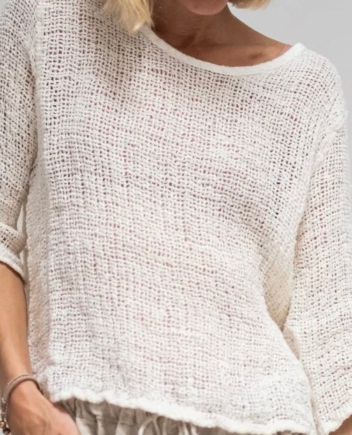 La Bottega Di Brunella - Top Maat Campagna. Latte. WHITE