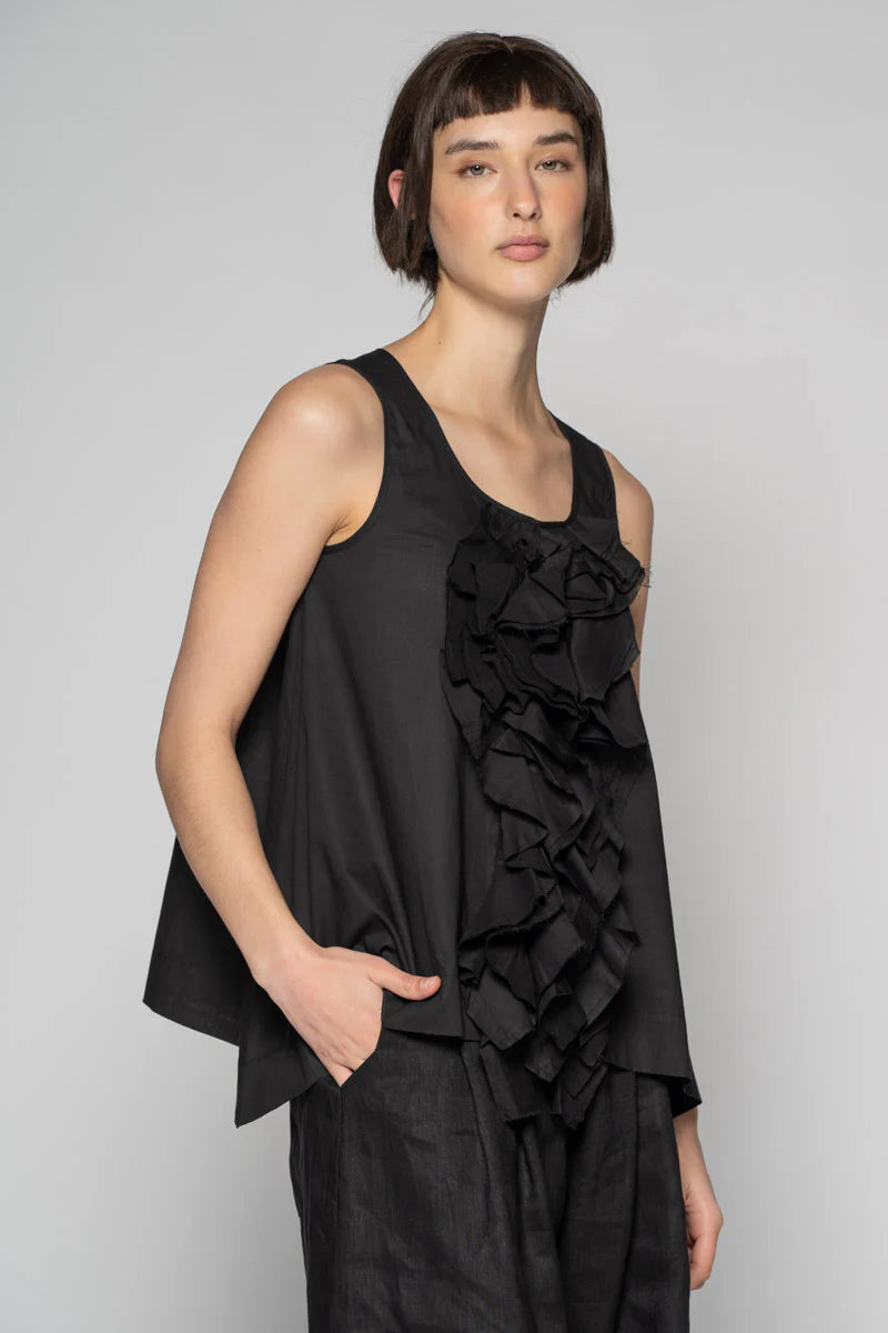 Dogstar - Kiki frill top. Black.