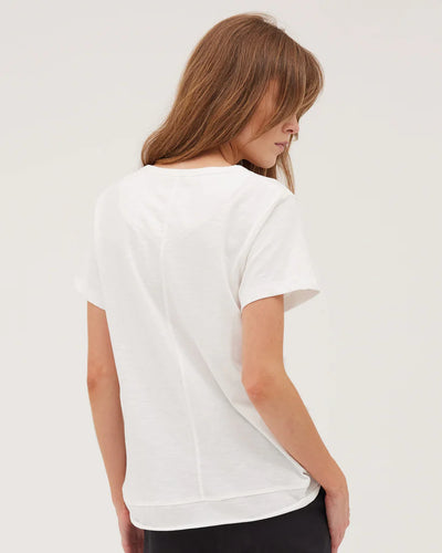Cloth & Co - Raw hem slub s/s tee. White