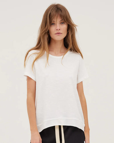 Cloth & Co - Raw hem slub s/s tee. White