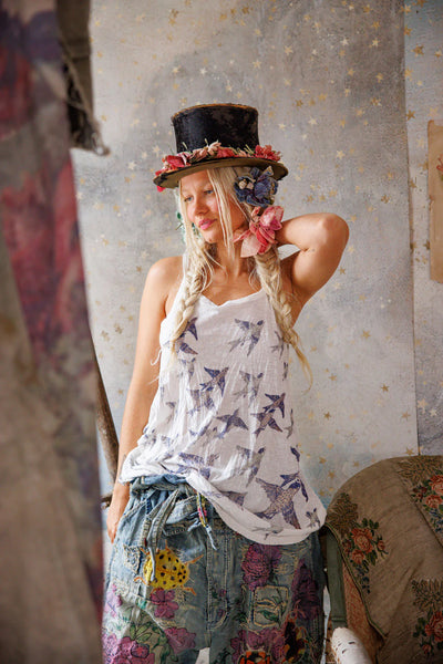 Magnolia Pearl - BIRD LANA TANK. Indigo Tribute.