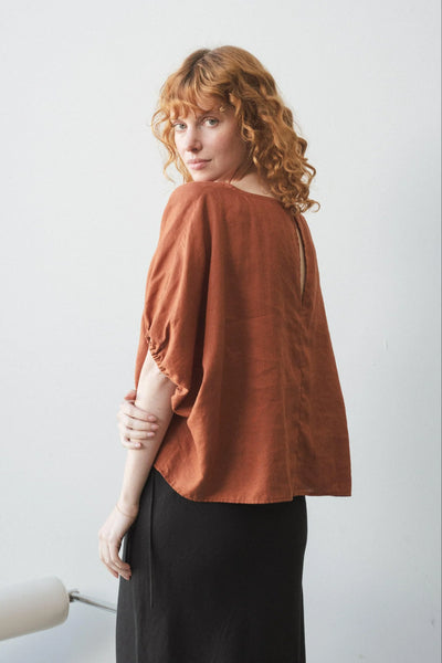 Lilly Pilly Tina Linen Top Cajun
