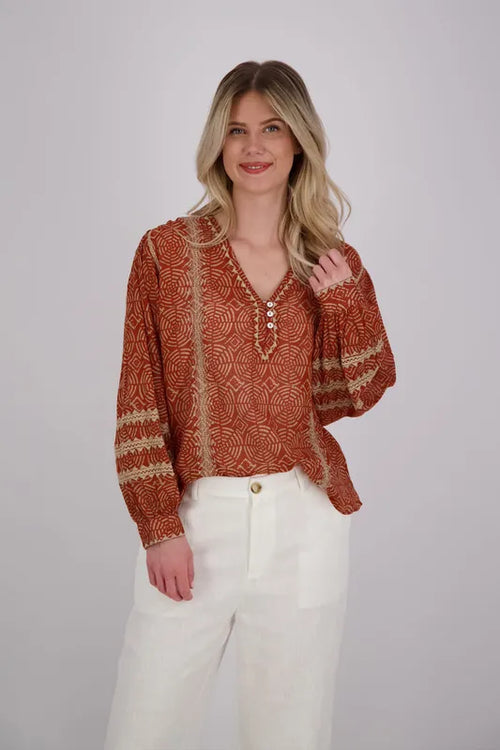 Maison Hotel - Akua Blouse. Papaya.