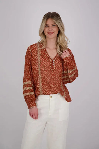 Maison Hotel - Akua Blouse. Papaya.