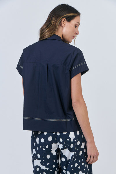 Naturals by O&J - GA533 Blouse. Ink Poplin.