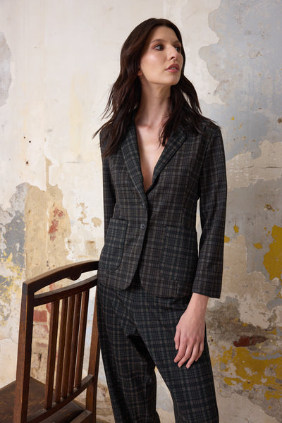 Vale and Ward - Cooper Jacket. Teal Check.